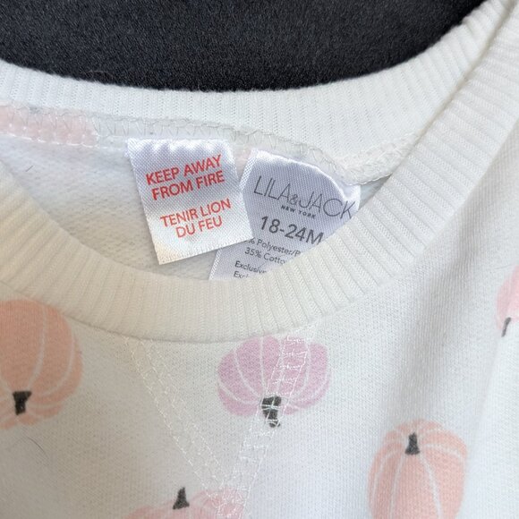 Lila & Jack 18-24m Pastel Pumpkin Pajamas - Picture 3 of 4